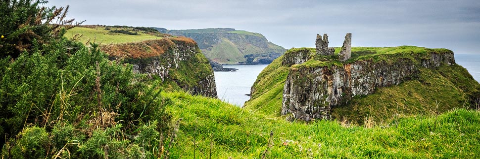 Dunseverick Castle an der Causeway Coastal Route, Nordirland