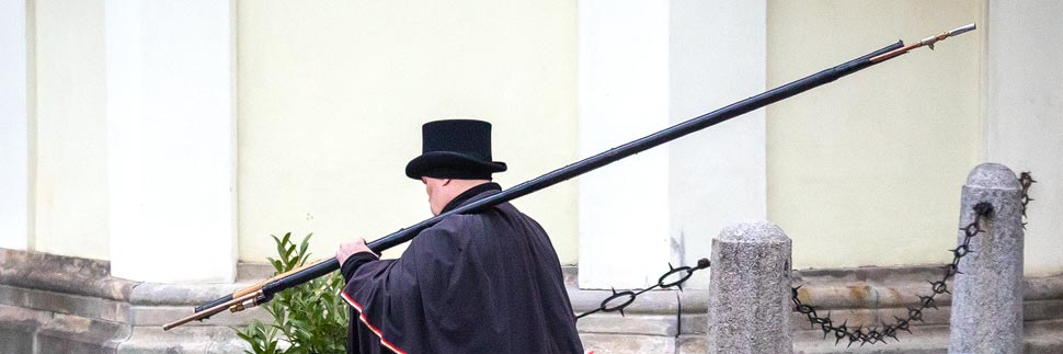 Laternenanzünder in Wrocław (Breslau), Polen