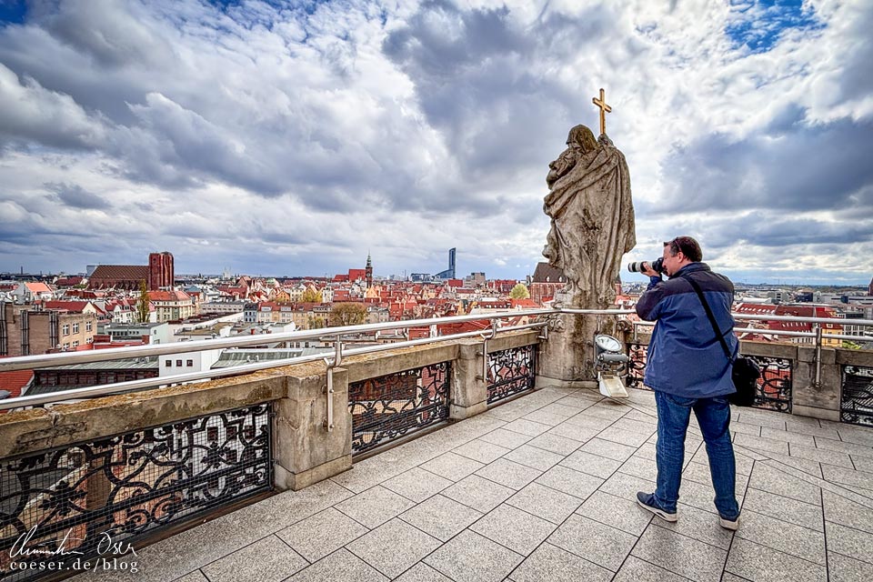 Aussichtsterrasse auf dem mathematischen Turm in der Universität Wrocław/Breslau, Polen