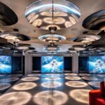 Futuristische Lobby im 25hours Hotel Köln The Circle
