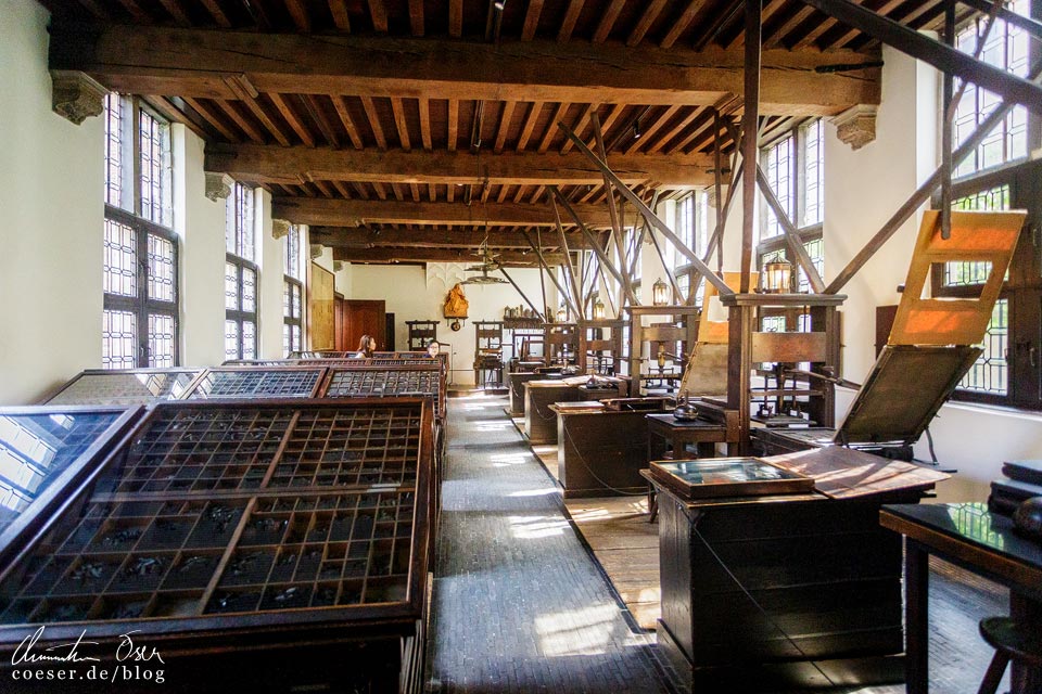 Die alte Buchdruckerei im Plantin-Moretus-Museum in Antwerpen