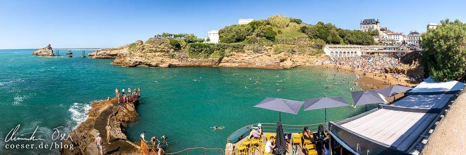 Panorama des Strands Plage du Port Vieux in Biarritz