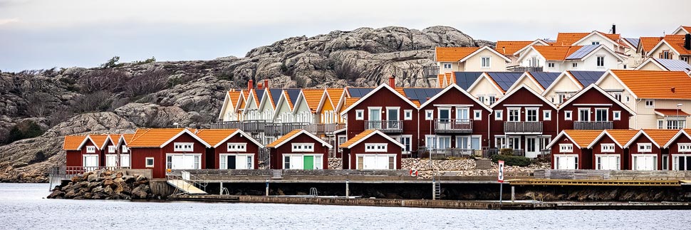 Wohnhäuser in Skärhamn in der schwedischen Provinz Bohuslän