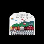 Souvenir-Aufkleber (Sticker) aus Bergen, Norwegen