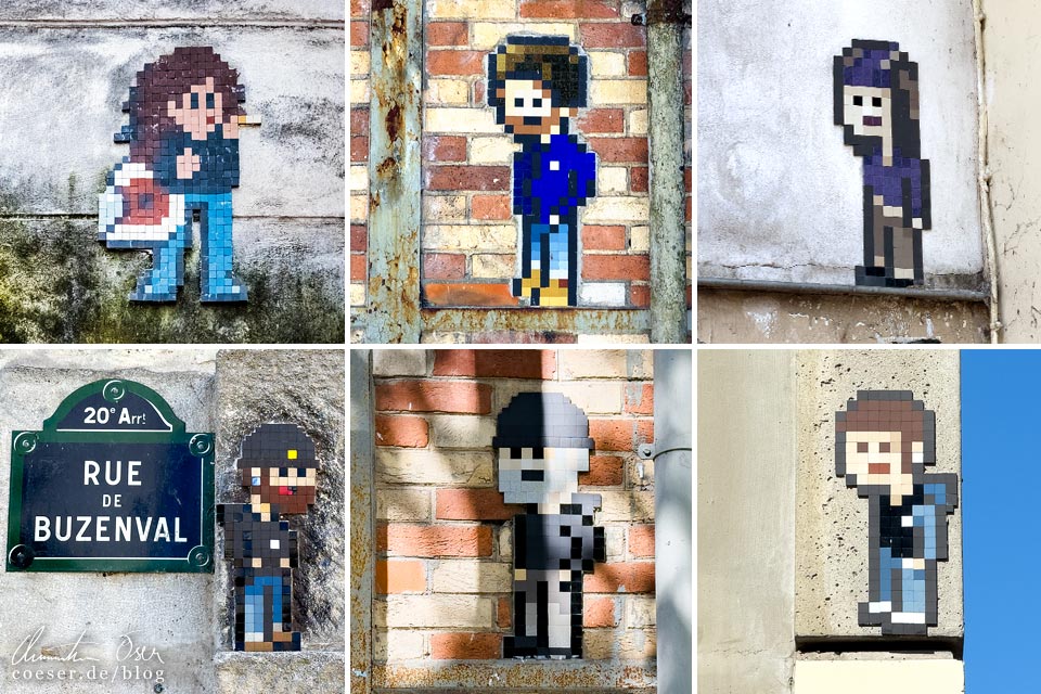 Street-Art-Mosaike von 4LFR3D N3W M4D in Paris