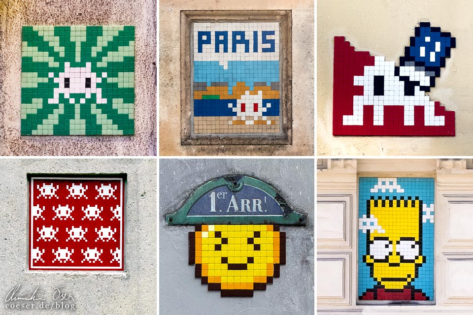 Street-Art-Mosaike von Invader in Paris