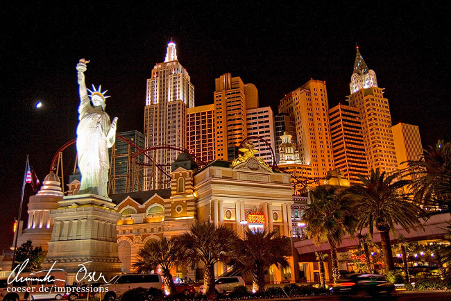 Ansicht des New York - New York Hotels und Casinos in Las Vegas, USA.