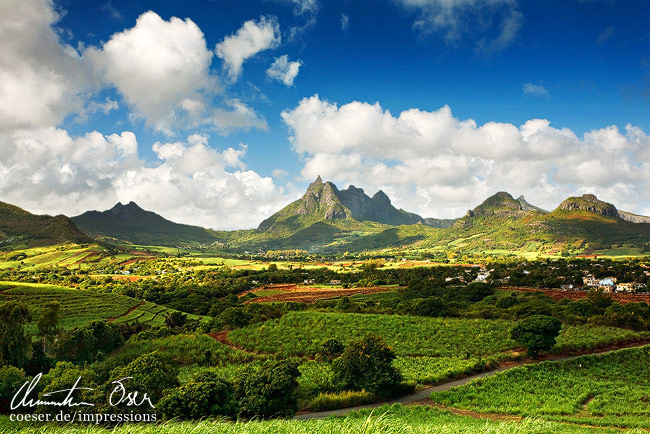 Blick auf Pieter Both, den zweithöchsten Berg auf Mauritius.