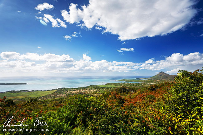 Panoramaansicht der Nordküste in Mauritius.