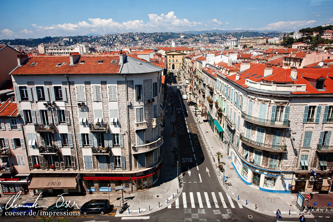 Panoramaansicht über die Stadt Nizza, Frankreich.