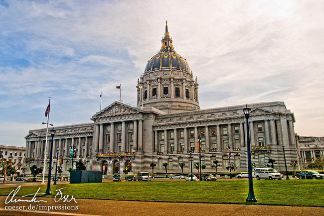 Die City Hall ist das Rathaus von San Francisco, USA.