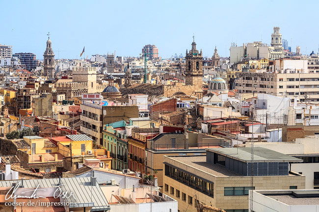 Panorama der historischen Altstadt in Valencia, Spanien.