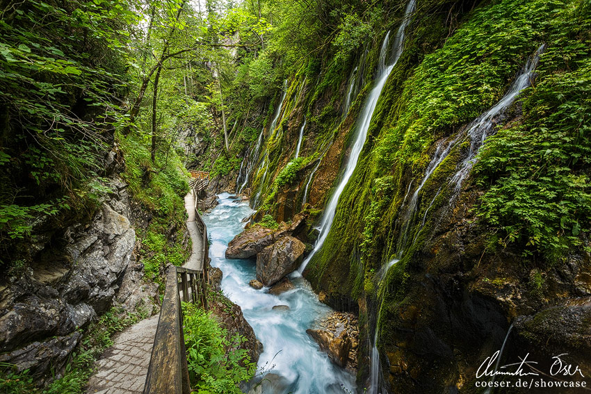 Wasserfälle in der Wimbachklamm in Ramsau, Deutschland.