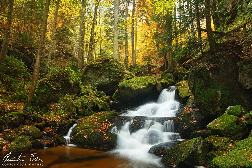 Kaskaden-Wasserfall in der Ysperklamm in Yspertal, Österreich.