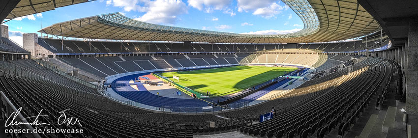 Panorama des Olympiastadions von Hertha BSC in Berlin, Deutschland.