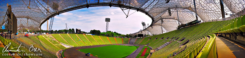 Panorama des Olympiastadions in München, Deutschland.
