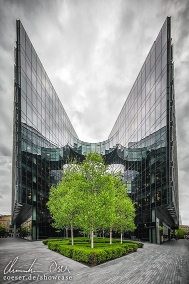 Ansicht des Gebäudes Seven More London Riverside in London, England.
