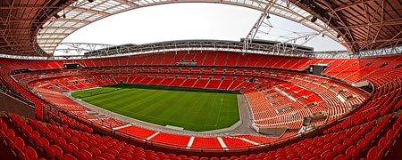 Panorama des Wembley Stadium in London, England