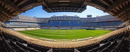 Panorama des Estadio Mestalla in Valencia, Spanien