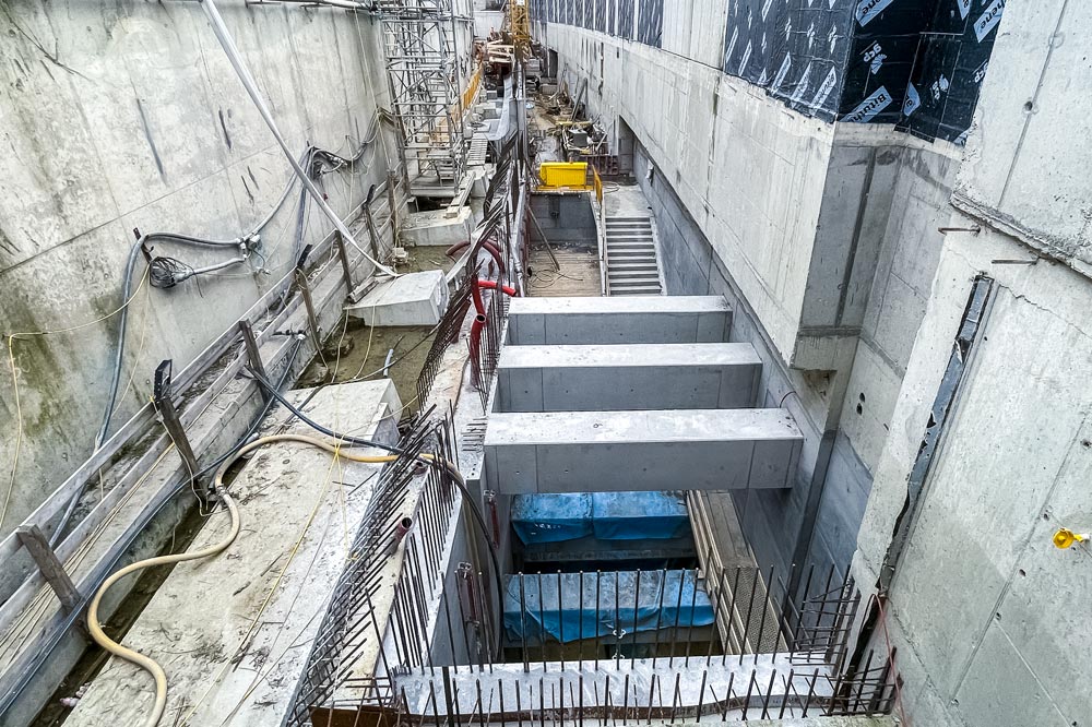 Baustelle an der künftigen Station Pilgramgasse für die Verlängerung der Linie U2 in Wien